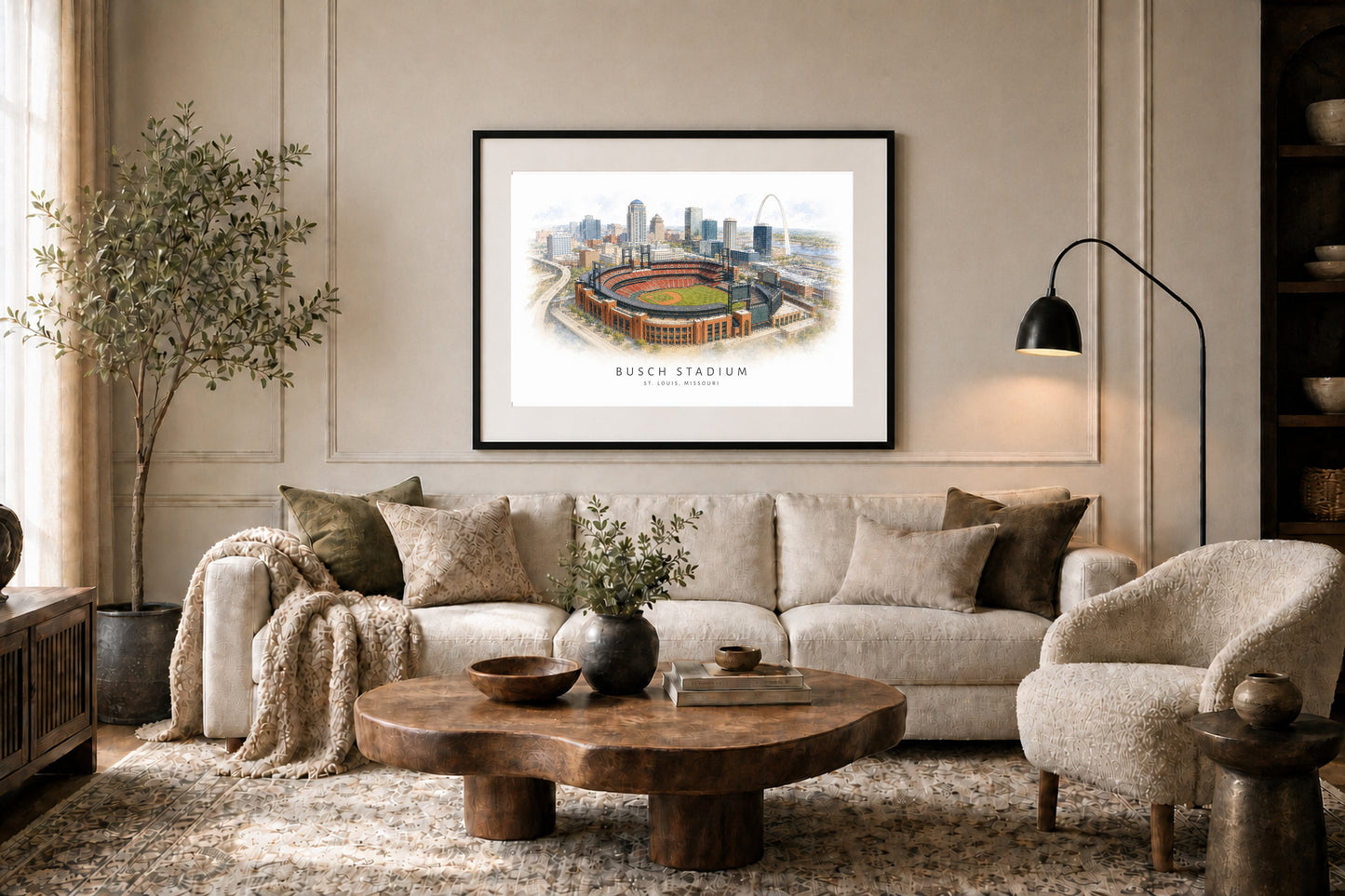 Busch Stadium Wall Art - St. Louis Baseball Watercolor Digital Download