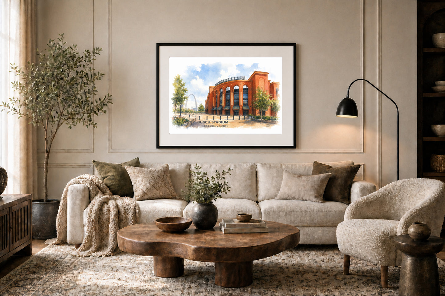 Busch Stadium Wall Art - St. Louis Baseball Watercolor Digital Download
