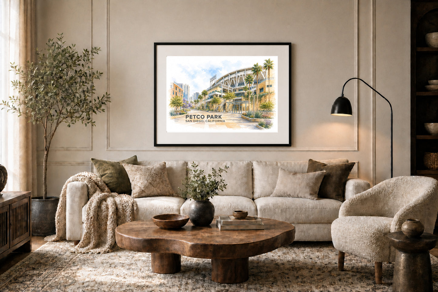Petco Park Wall Art - San Diego Baseball Watercolor Digital Download