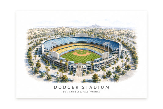 Dodger Stadium Wall Art - Los Angeles Watercolor Digital Download