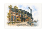 Oracle Park Wall Art - San Francisco Baseball Watercolor Digital Download