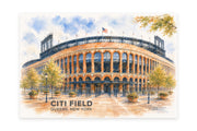 Citi Field Wall Art - New York City Baseball Watercolor Digital Download