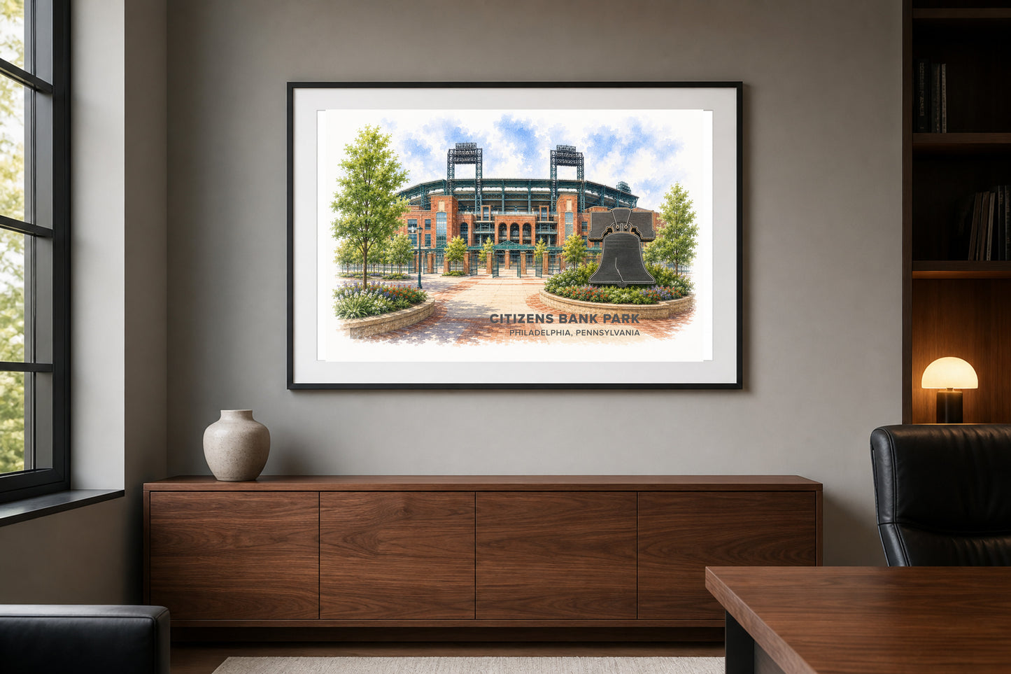 Citizens Bank Park Wall Art - Philadelphia Baseball Watercolor Digital Download