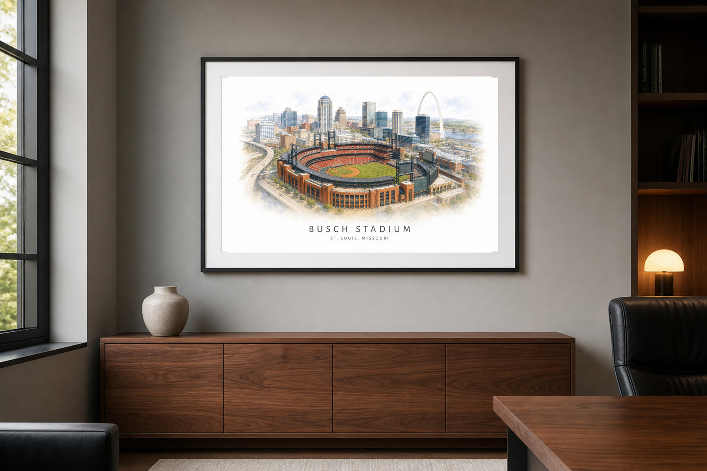 Busch Stadium Wall Art - St. Louis Baseball Watercolor Digital Download