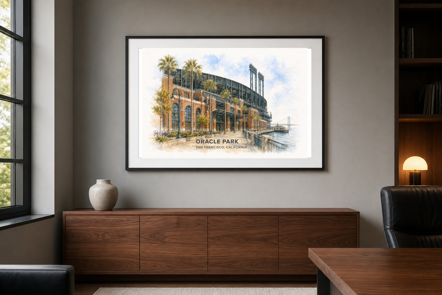Oracle Park Wall Art - San Francisco Baseball Watercolor Digital Download