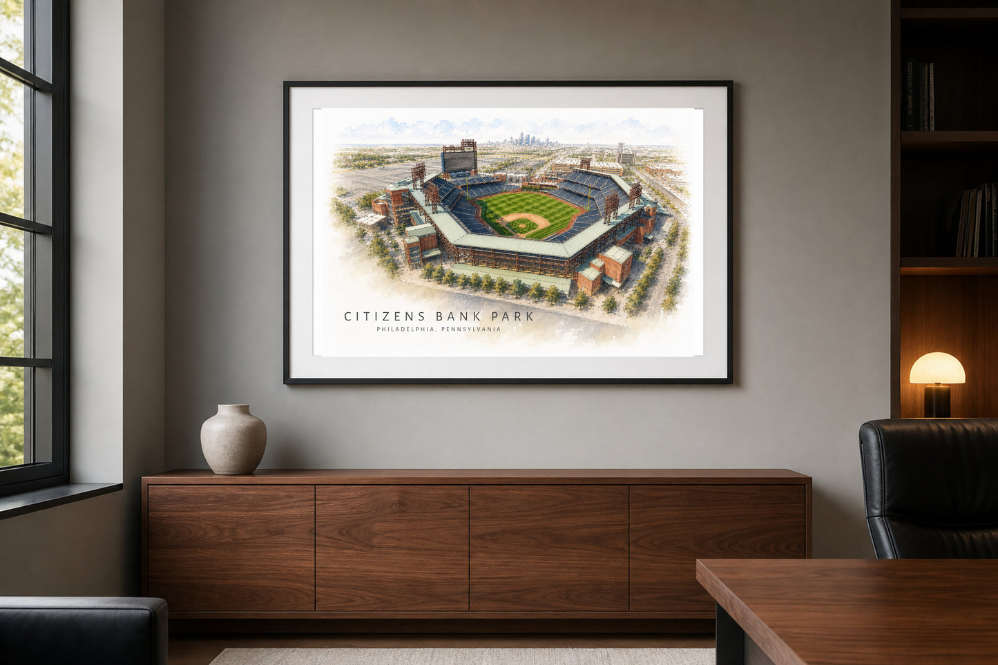 Citizens Bank Park Wall Art - Philadelphia Baseball Watercolor Digital Download