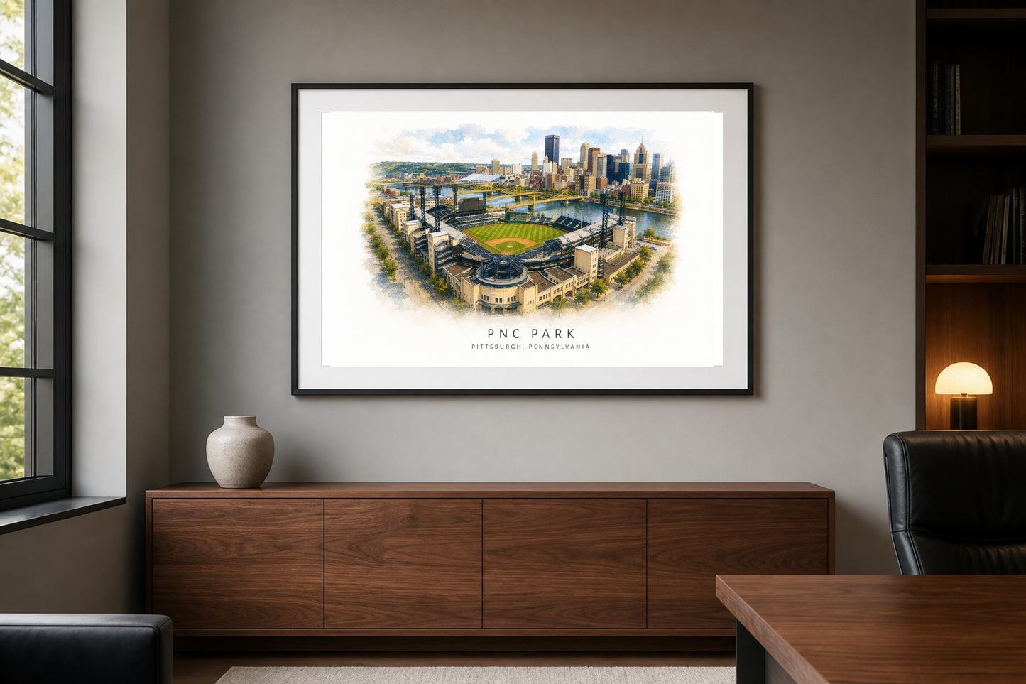 PNC Park Wall Art - Pittsburgh Baseball Watercolor Digital Download