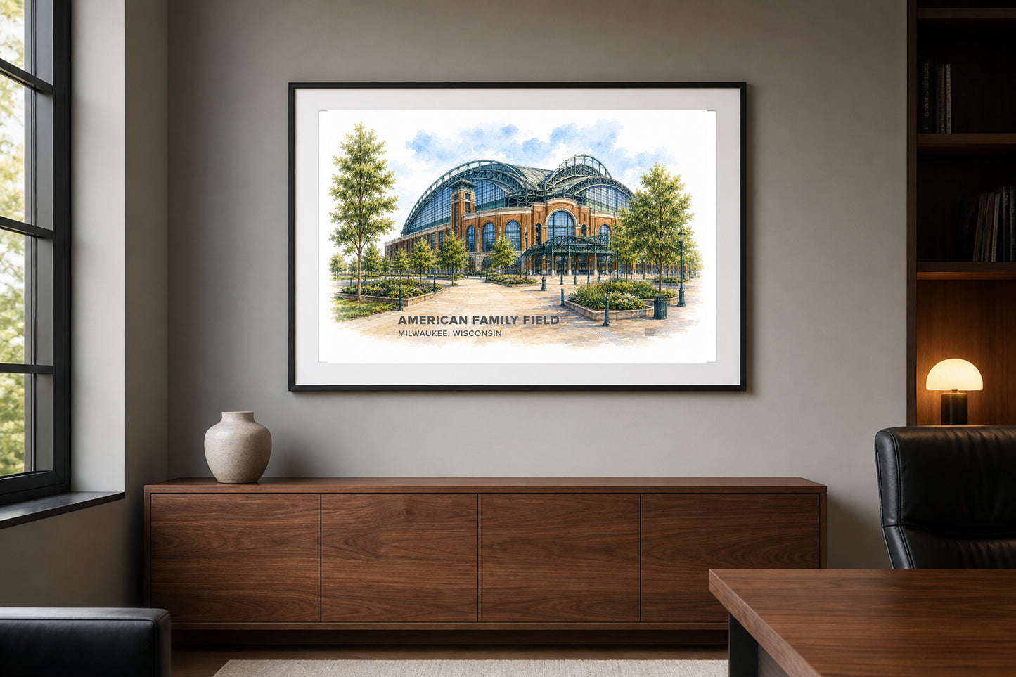 American Family Field Wall Art - Milwaukee Baseball Watercolor Digital Download