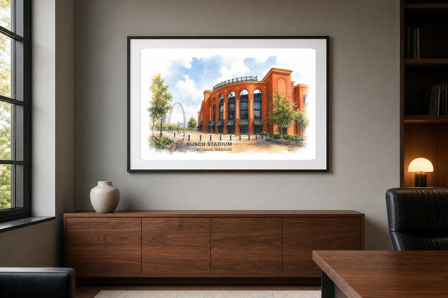 Busch Stadium Wall Art - St. Louis Baseball Watercolor Digital Download