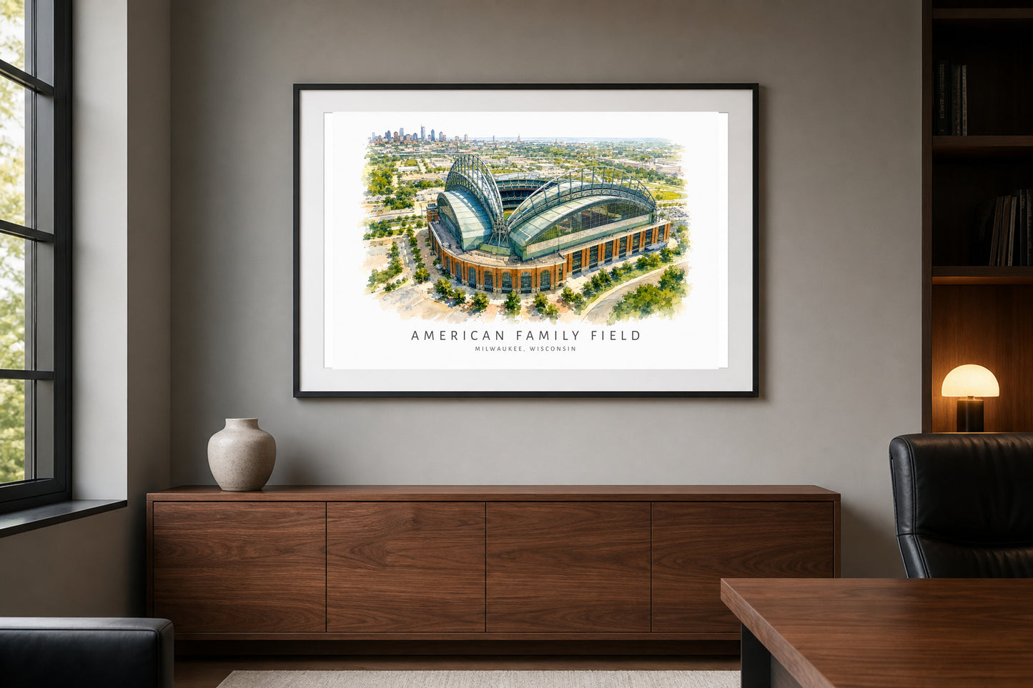 American Family Field Wall Art - Milwaukee Baseball Watercolor Digital Download