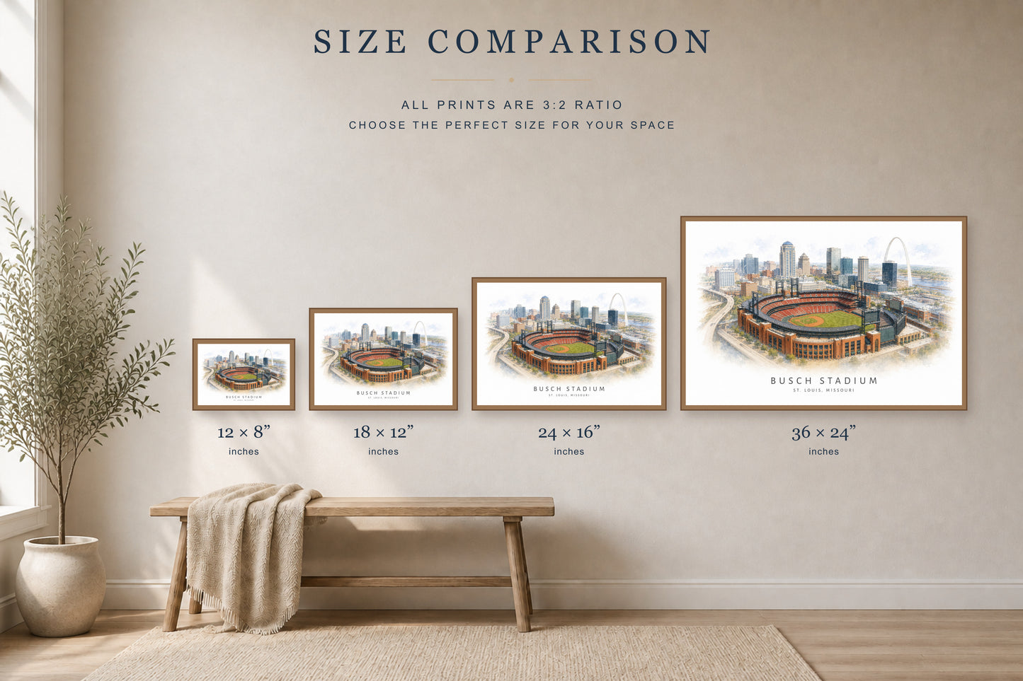 Busch Stadium Wall Art - St. Louis Baseball Watercolor Digital Download